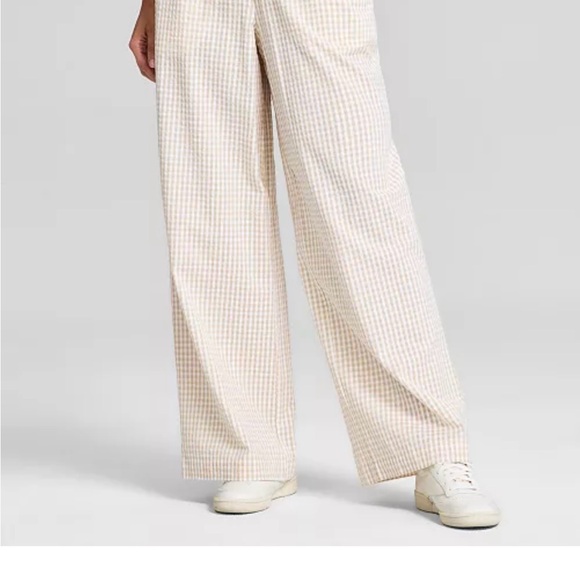 Wide Leg Gingham Pants in Cream - Picture 10 of 10